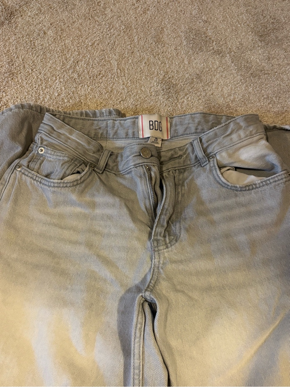 BDG women’s Light Gray Washed Jeans